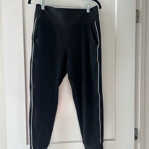 Athleta Black Joggers with White Trim